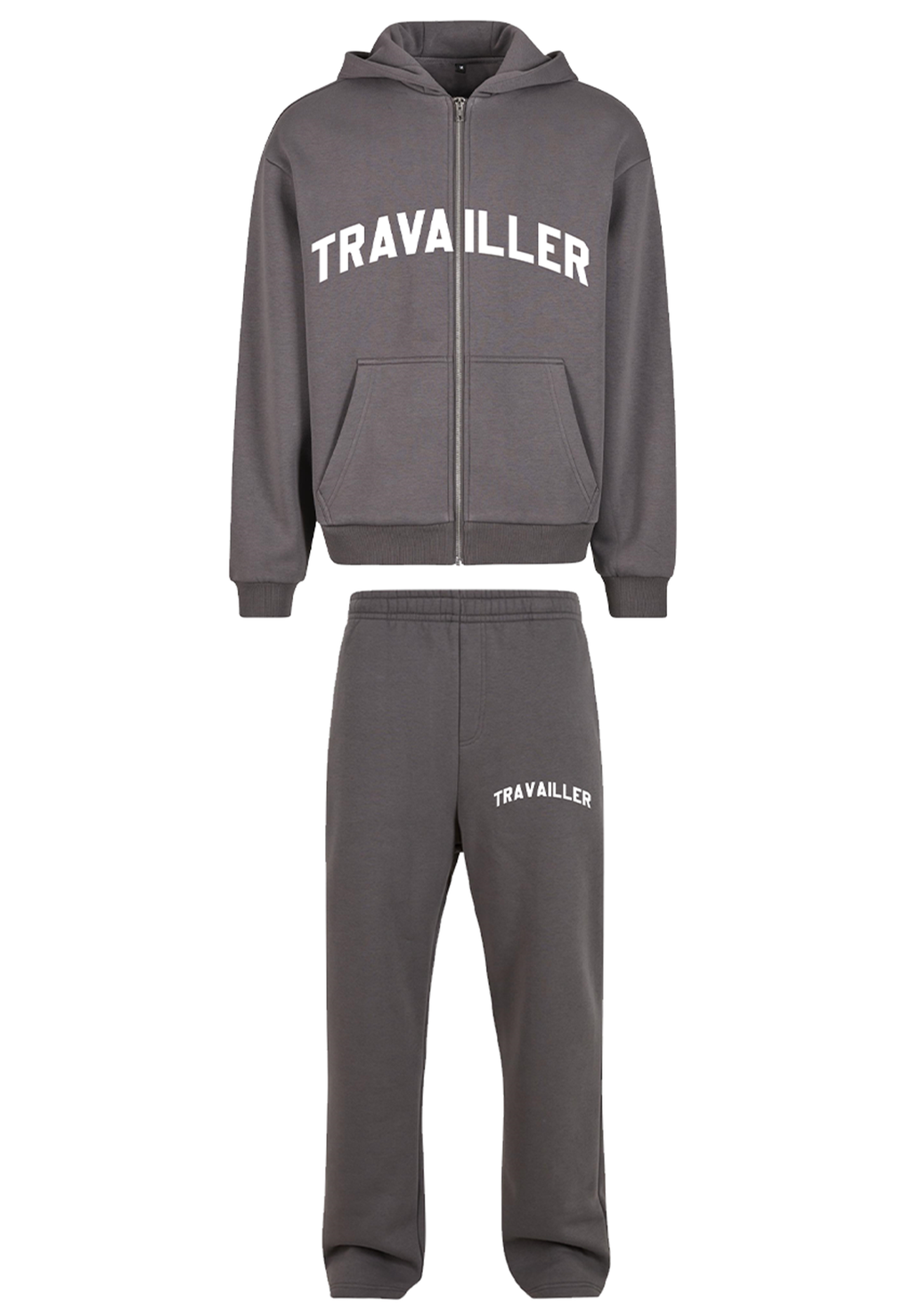 CURVED LOGO ZIP TRACKSUIT MAGNET GREY