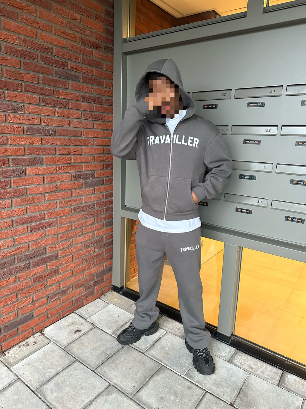 CURVED LOGO ZIP TRACKSUIT MAGNET GREY